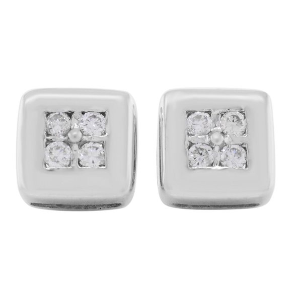 Rachel Koen Diamond Pendant and Diamond Earrings Set 18K White Gold - Picture 3 of 8